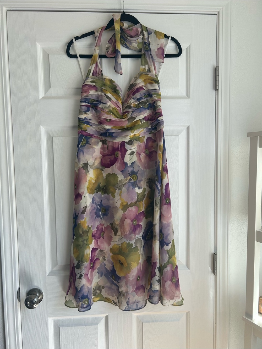Donna Ricco Floral Halter A-Line Dress in Multi-Color